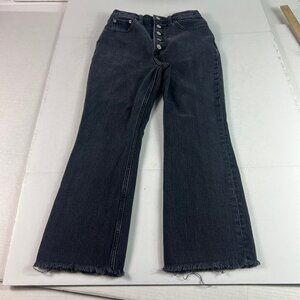 Abercrombie Fitch Jeans Women's 24x22* Kick Flare High Rise Black Denim Tag 25S